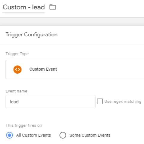 Image 5: custom lead criando evento