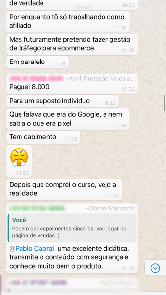 Depoimento de aluno